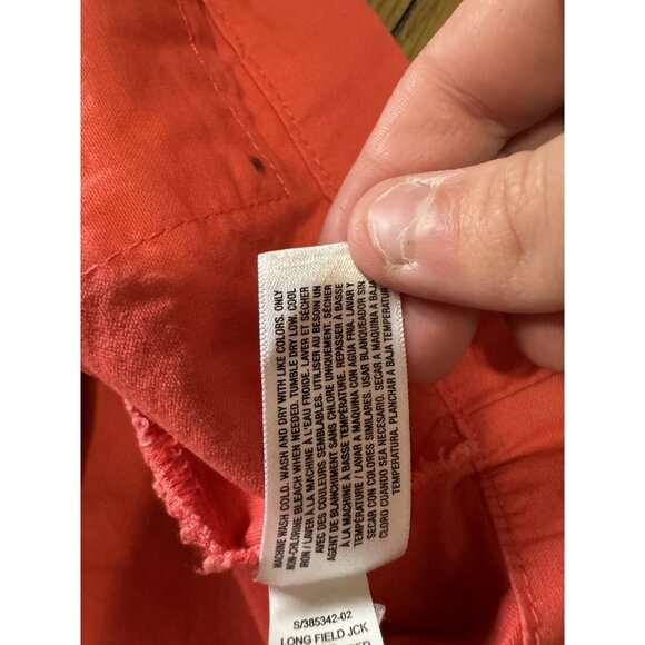 Old Navy Women Rebellion Red Size‎ Medium Long Field Jacket Cotton Zip READ - Picture 11 of 15